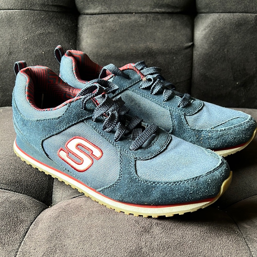 Men Blue Jean Skechers sneakers